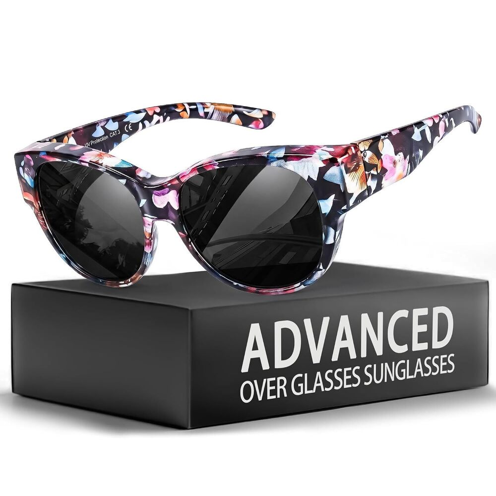 Polarized Fit Over Glasses Sunglasses for Women, Trendy Wear Over Glasses